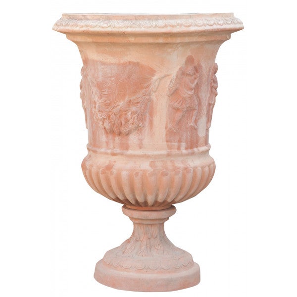 Vaso Festonato Invecchiato In Terracotta Toscana Made In Italy