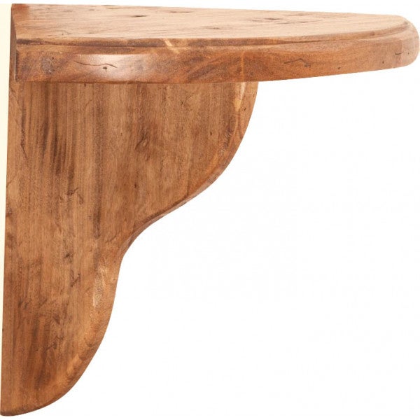 Mensola angolare da parete in legno massello d tiglio finitura naturale  L28xPR40xH30 cm Made in Italy