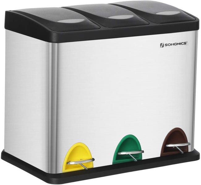 Poubelle De Cuisine Resistante Avec Pedales Et 3 Compartiments 24 Litres Tri Selectif Inox 12 2 Leroy Merlin Poubelle De Cuisine Resistante Avec Pedales Et 3 Compartiments 24 Litres Tri Selectif Inox 12 2 Leroy Merlin