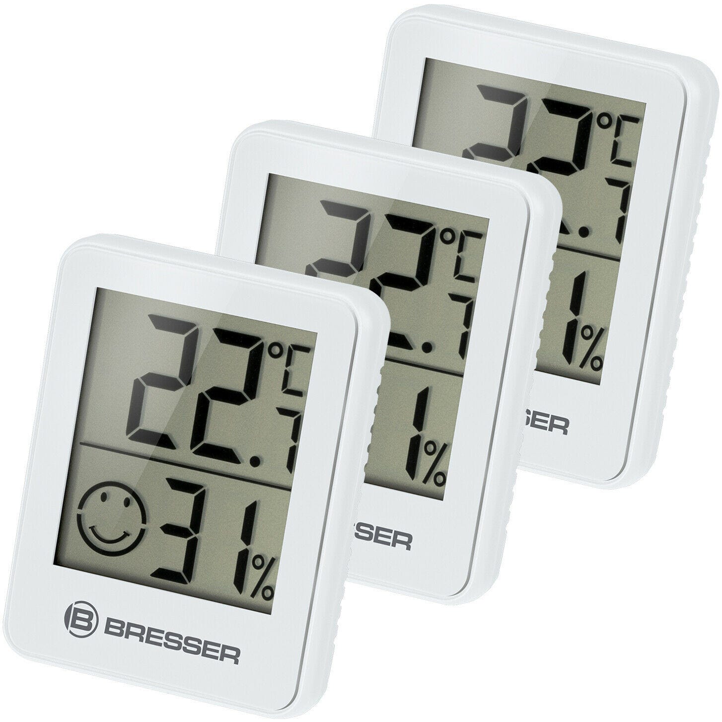 FENSOL Lot de 3 thermomètres hygromètre intérieur numérique LCD