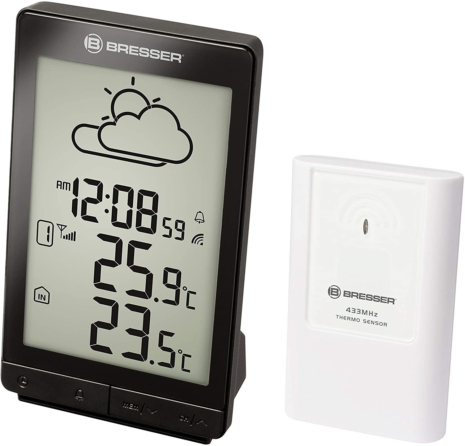 Station météo avec thermomètre et grand écran LCD - Bresser - www