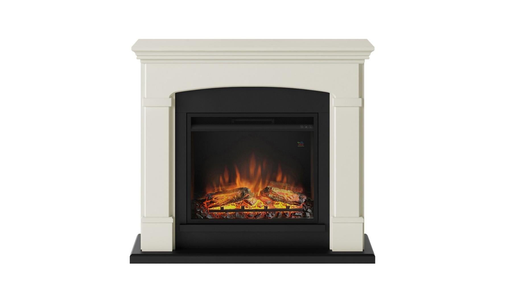 cheminee electrique decorative helmi blanc creme powerflame leroy merlin