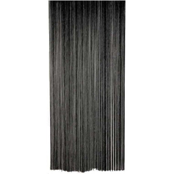 Rideau fil de porte en polyester noir Aubry Gaspard