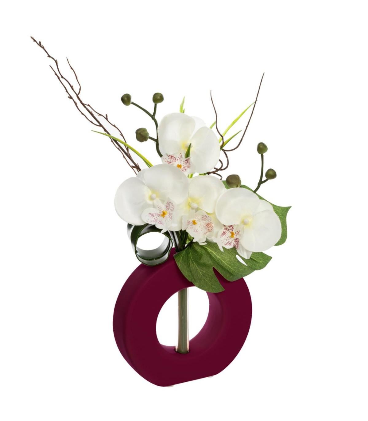Composition Orchidée artificielle en vase - 74,00