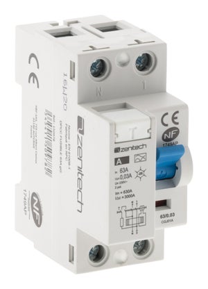 Interrupteur différentiel 63/2 30mA Type A NF - Zenitech