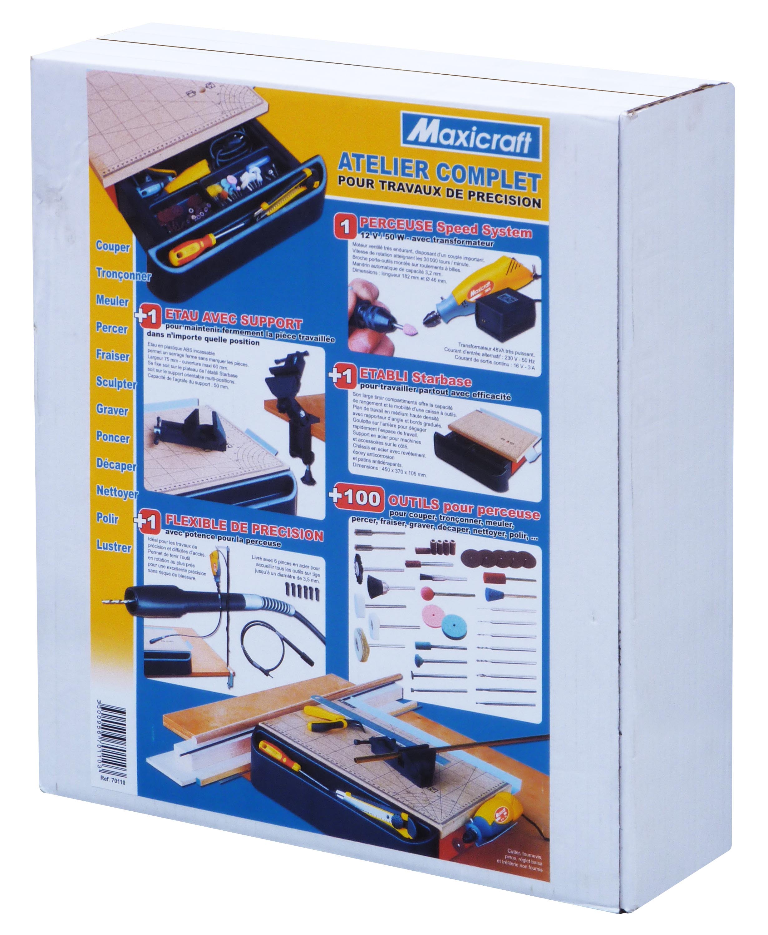 Bleu Maxicraft 71154 Coffret de 300 outils pour tous travaux de précision 
