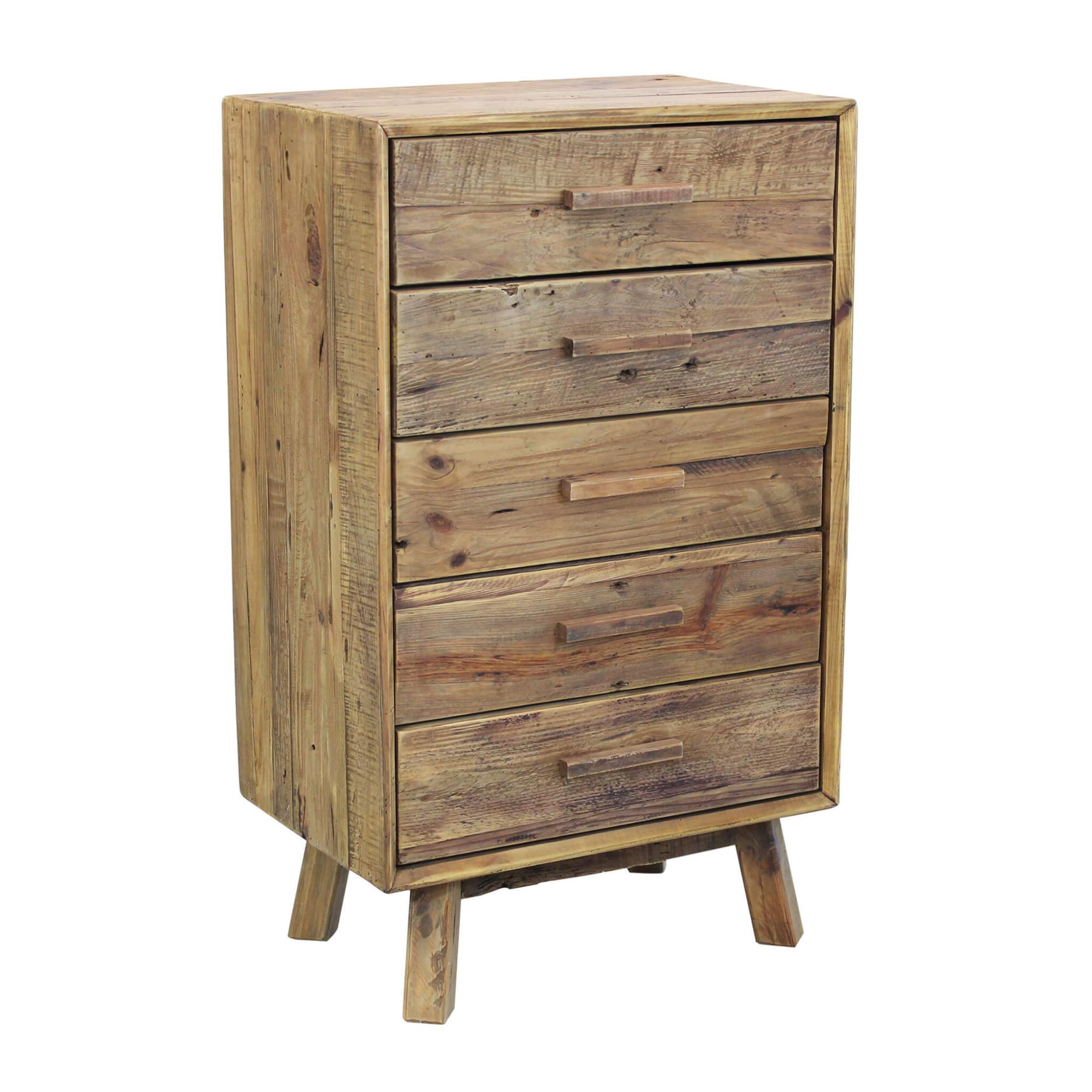 Cassettiera Con 2 Cassetti E 2 Ante In Legno Di Pino Riciclato Di Design Moderno In Legno Invecchiato Pezzo Unico Cm 105x48x113 H
