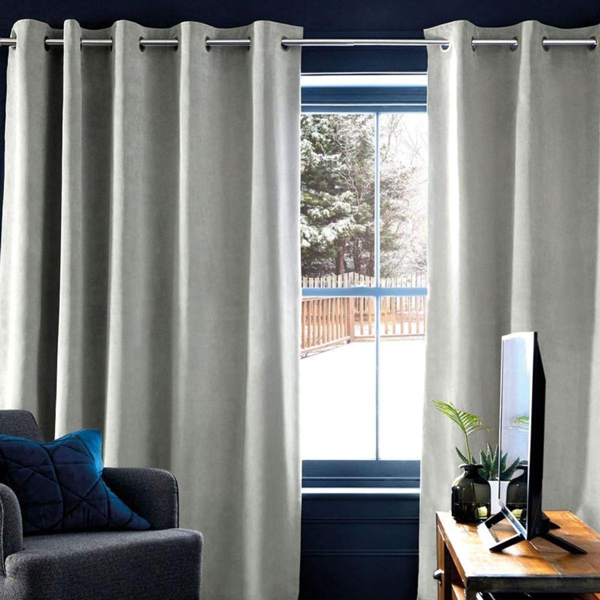Pannello Tenda Oscurante Singolo - Grigio Chiaro 140x290 Cm - Telo Singolo Per Finestre
