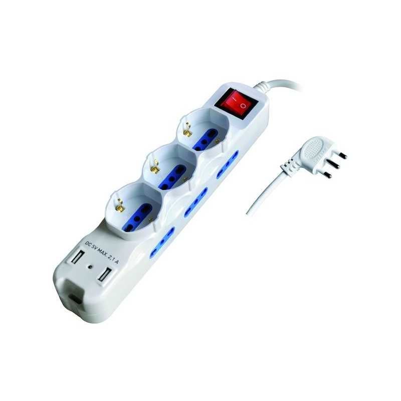 Multiprises 11 Prises Avec Interrupteur Schuko + Bypass + Prise Usb 16A ...