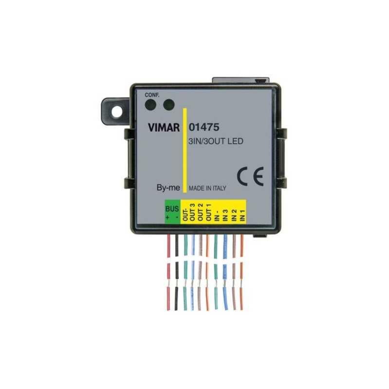 Module Domotique Vimar 01476 - 2 Entrées, 3 Sorties (1 Télécommande + 2 LED) - Neuf
