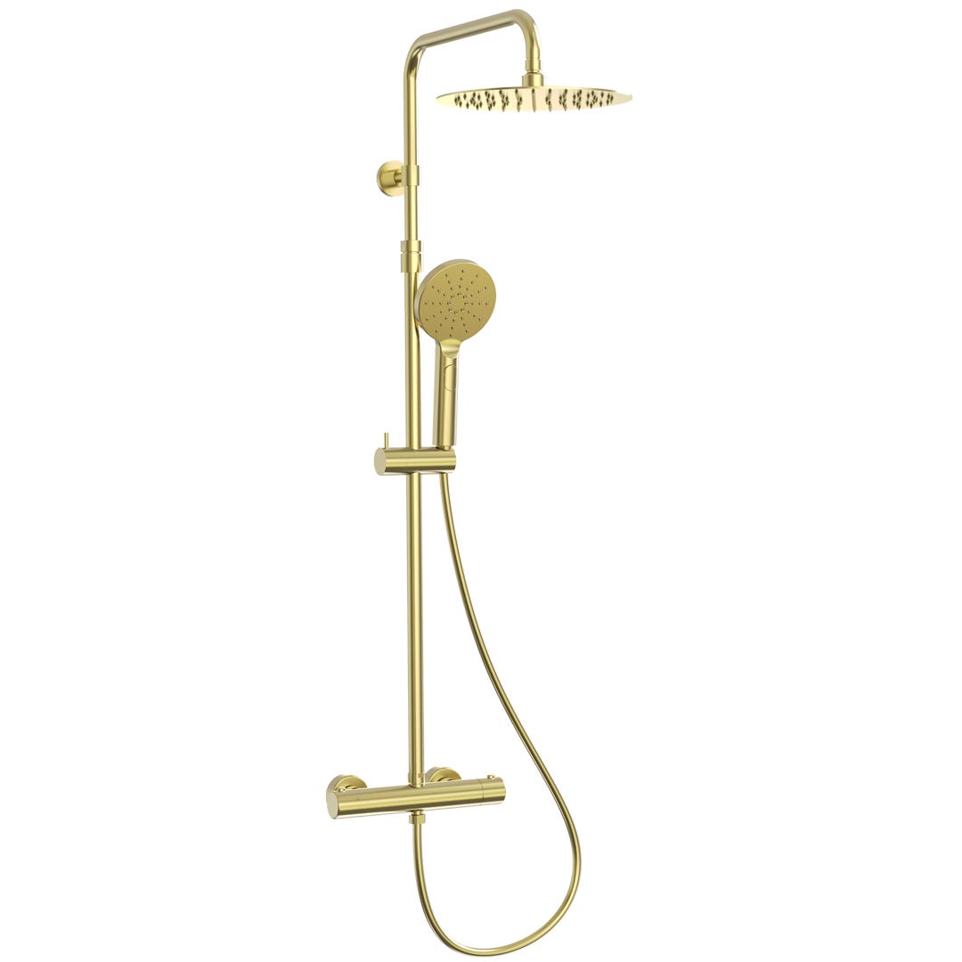 Columna de ducha termostática Luisa en oro cepillado