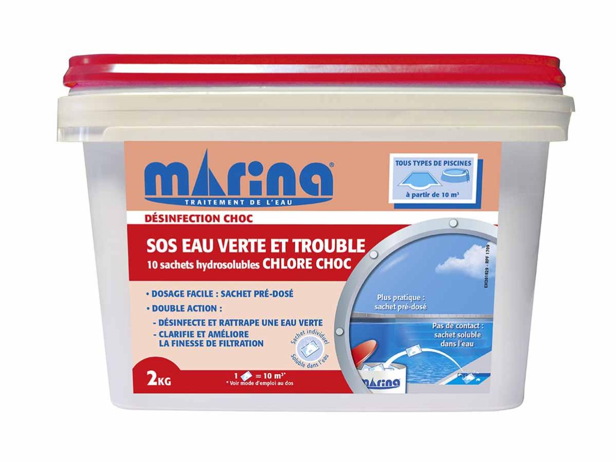 Chlore choc sachets SOS eau verte et trouble 2 kg Marina Leroy Merlin