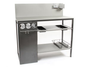 Meuble de rangement plan travail en aluminium pour cuisine extérieure CLARI
