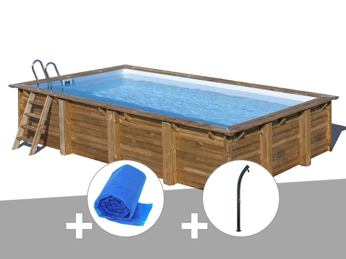 Kit Piscine Bois Sunbay Evora 6 20 X 4 20 X 1 33 M Bache A Bulles Douche Leroy Merlin