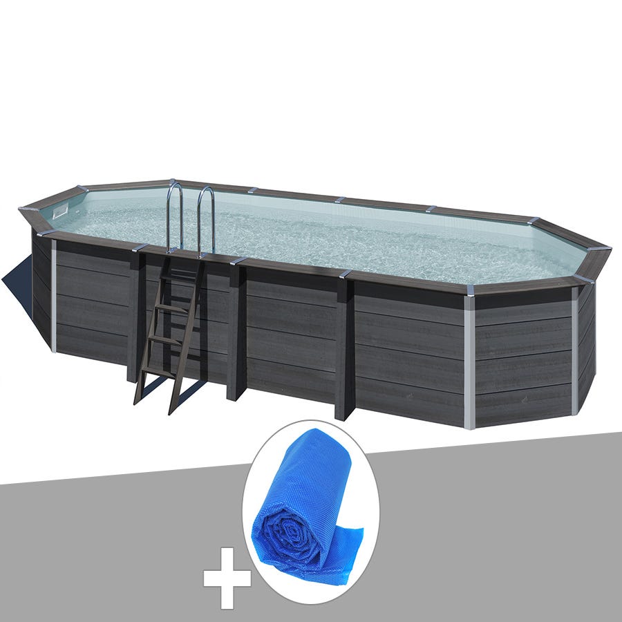 Kit piscine composite Gré Avant-Garde ovale 8,04 x 3,86 x 1,24 m +