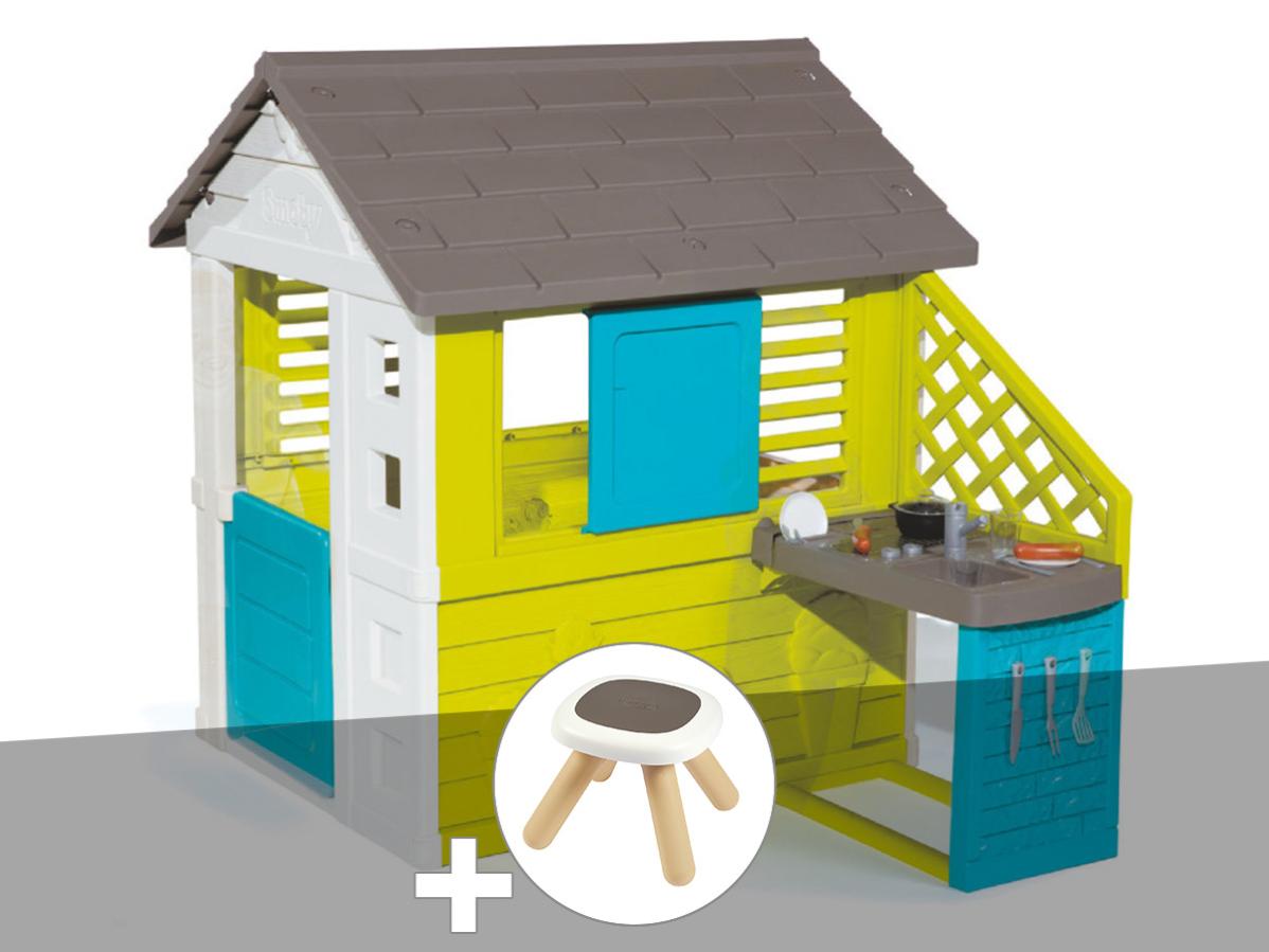 Cabane enfant Pretty + Cuisine d'été - Smoby + Tabouret | Leroy Merlin