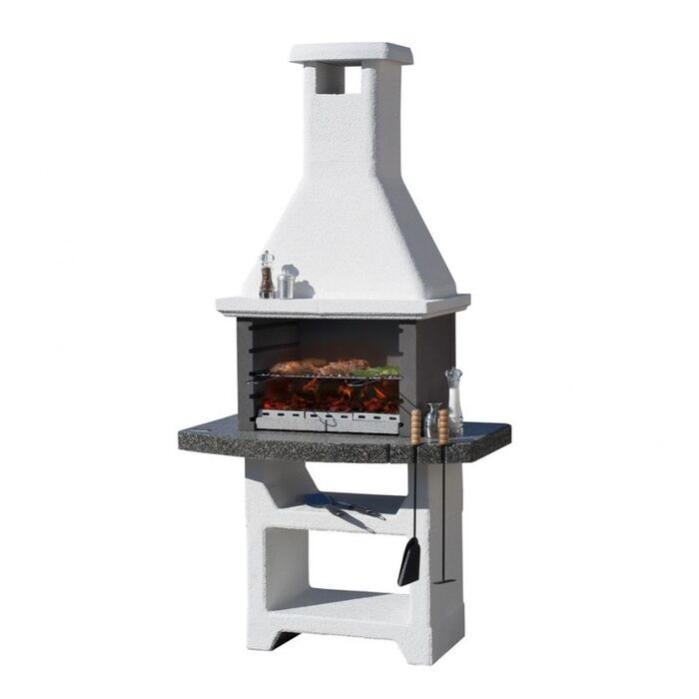 Barbecue A Legna E Carbonella In Muratura Granulato 114x71x226 Tyne Crystal  Sunday | Leroy Merlin
