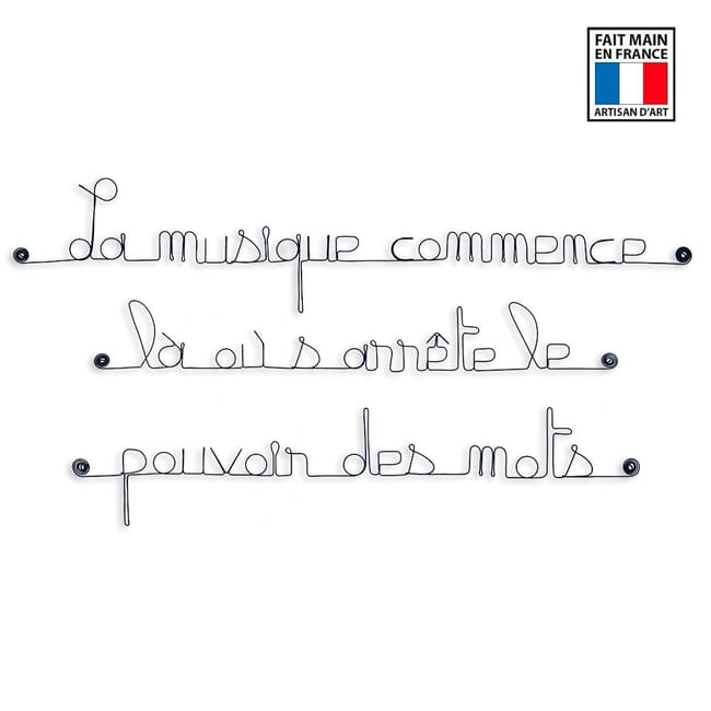 Citation La Musique Commence La Ou S Arrete Le Pouvoir Des Mots Decration Murale Artisanale En Fil De Fer Leroy Merlin Citation La Musique Commence La Ou S Arrete Le Pouvoir Des Mots Decration Murale Artisanale En Fil De Fer Leroy Merlin