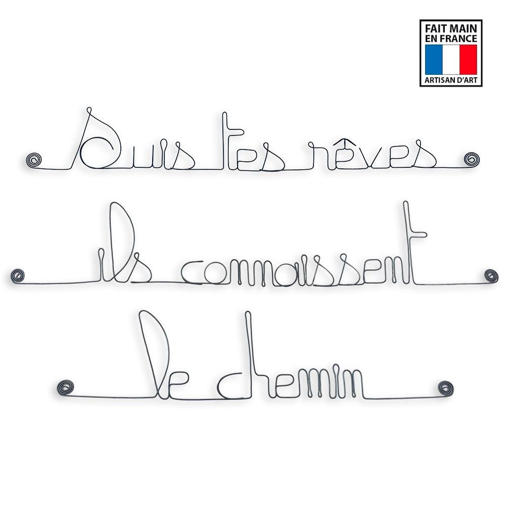 Citation Suis Tes Reves Ils Connaissent Le Chemin Decration Murale Artisanale En Fil De Fer Leroy Merlin