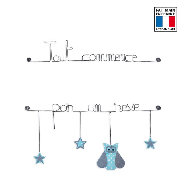 Citation Couleur Chouette Bleu Tout Commence Par Un Reve Decoration Murale Artisanale En Fil De Fer Leroy Merlin Citation Couleur Chouette Bleu Tout Commence Par Un Reve Decoration Murale Artisanale En Fil De Fer Leroy Merlin