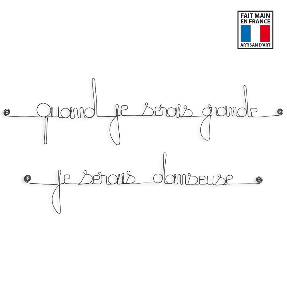 Citation Quand Je Serai Grande Je Serai Danseuse Decoration Murale Artisanale En Fil De Fer Leroy Merlin
