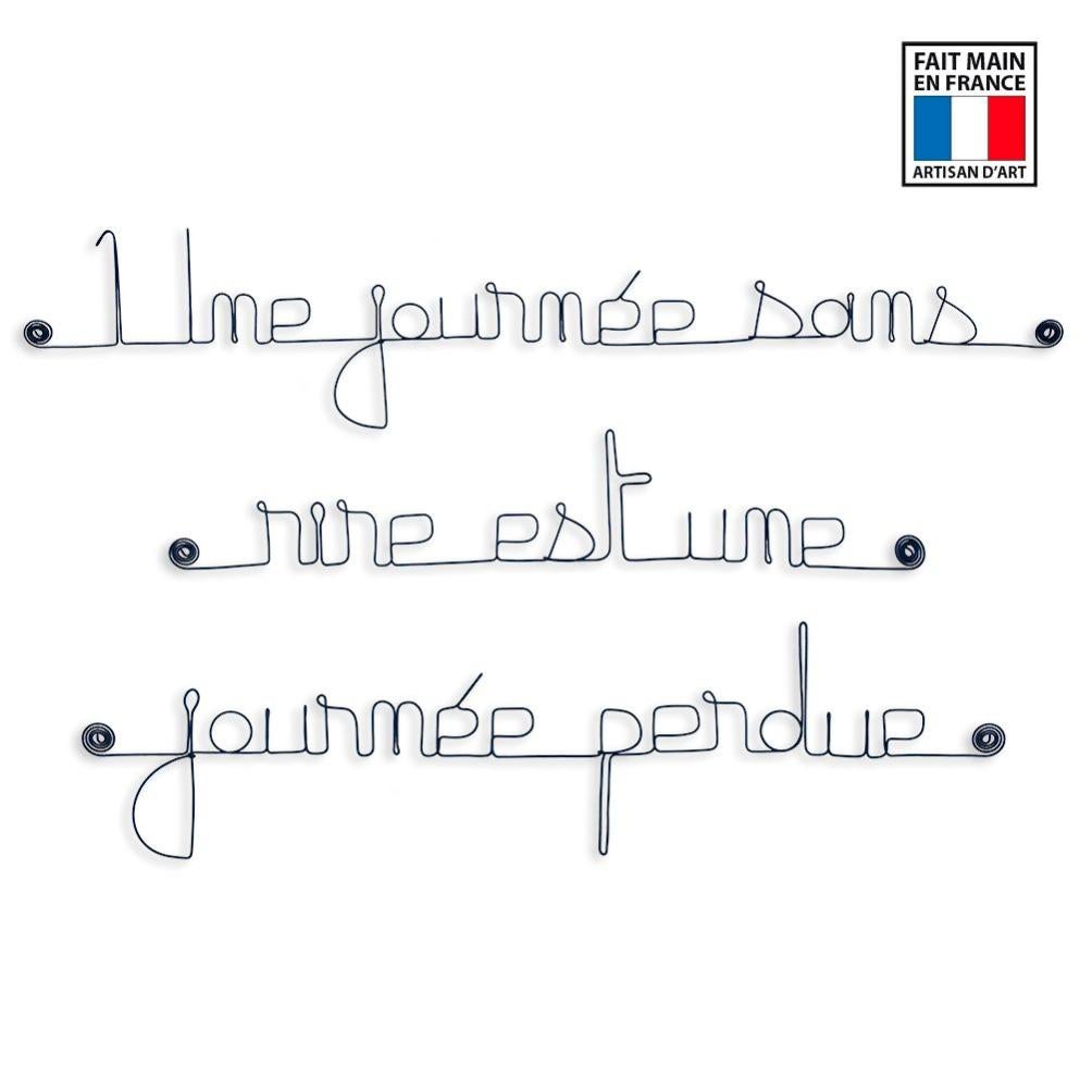 Citation Une Journee Sans Rire Est Une Journee Perdue Decration Murale Artisanale En Fil De Fer Leroy Merlin