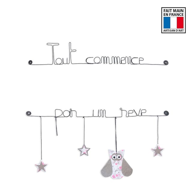 Citation Couleur Chouette Rose Tout Commence Par Un Reve Decoration Murale Artisanale En Fil De Fer Leroy Merlin Citation Couleur Chouette Rose Tout Commence Par Un Reve Decoration Murale Artisanale En Fil De Fer Leroy Merlin