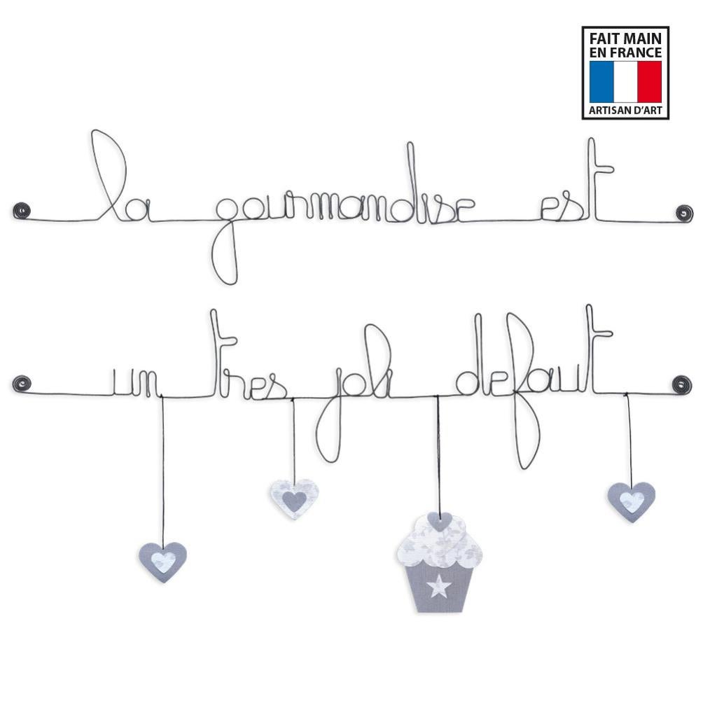 Citation Couleur Cupcake Blanc La Gourmandise Est Un Tres Joli Defaut Decoration Murale Artisanale En Fil De Fer Leroy Merlin