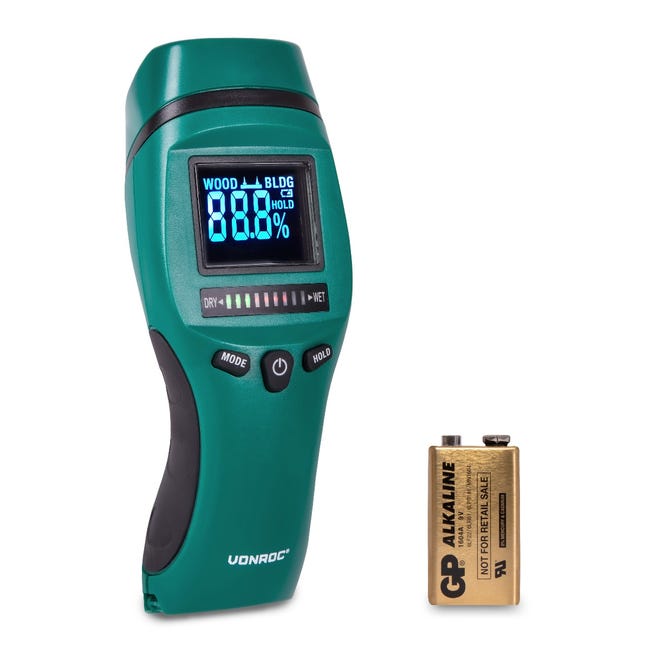 Igrometro Professionale digitale VONROC PRO, Termometro Misuratore di  umidità. Verifica la presenza di umidità e muffe.
