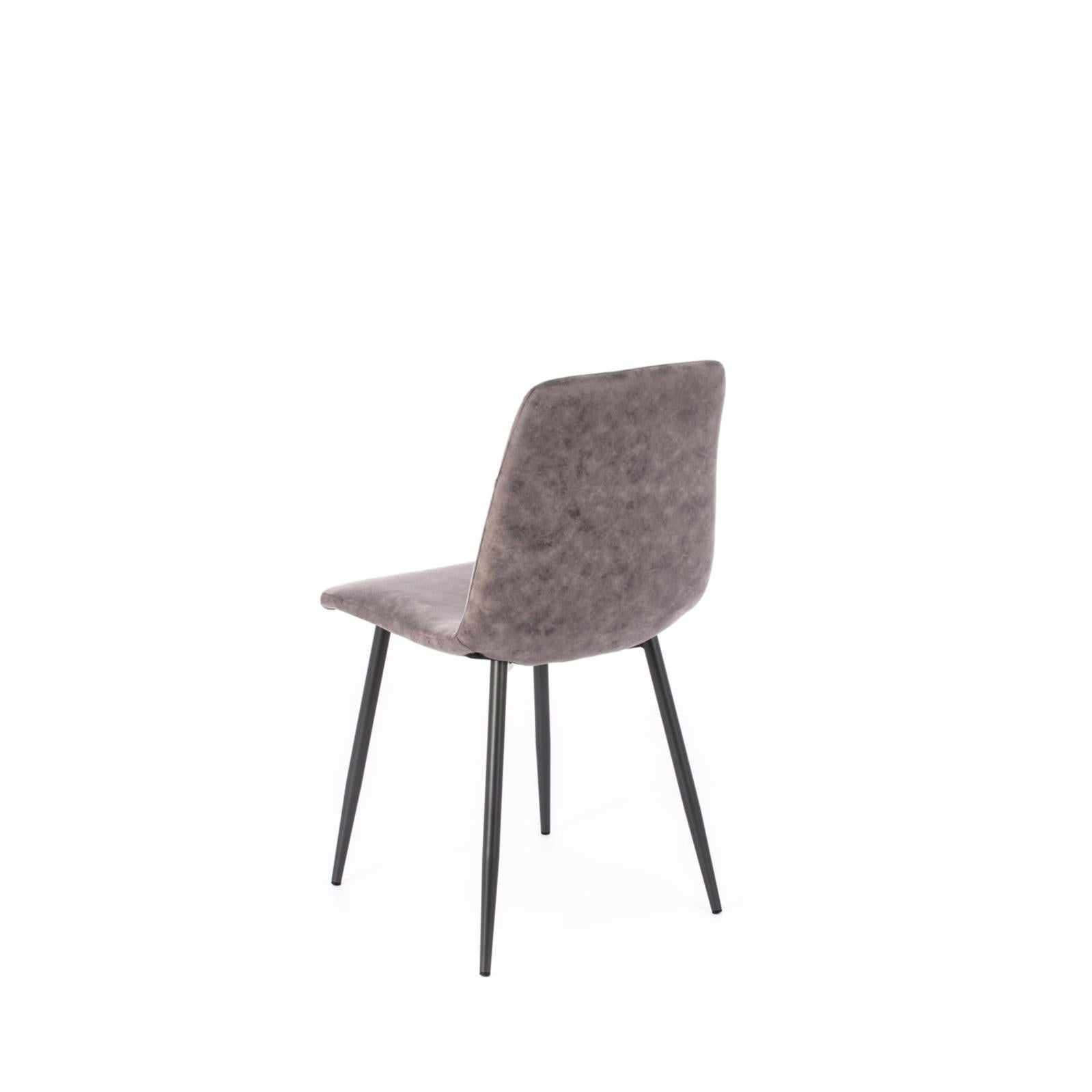Sedia In Similpelle, Set 4, Brand: Design Twist, Colore: Grigio, Materiale:  Cover: Similpelle, Seduta: Similpelle Imbottia, Gambe / Struttura: Metallo  | Leroy Merlin