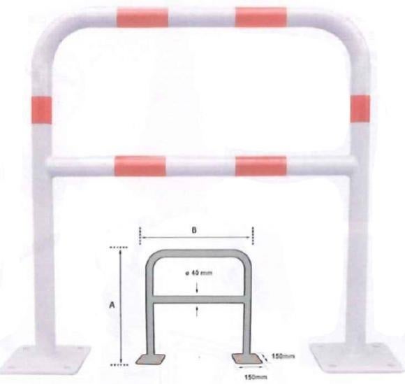 Barrera De Seguridad 2000X1000Mm Blanco/Rojo Ø 40Mm Metalworks Bar420Rb