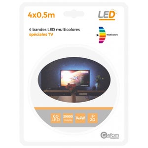 Bande de rétroéclairage LED pour TV - 2 m - USB - Pour TV de 32 à 60 pouces  - Contrôle par application -16 millions de couleurs - Lumières LED RVB pour