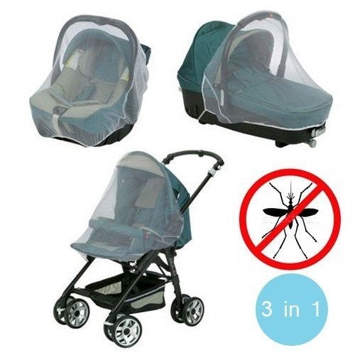 Landau pour bébé Système 3en1 Siège Auto incluant sac à langer et protection pluie et moustique Poussette Système 3en1, taches ALLIVIO