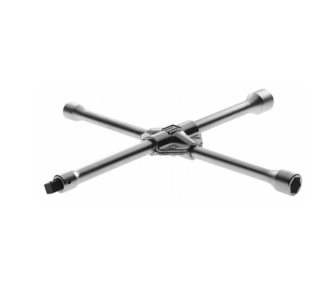 Carpoint - Clé En Croix 17/19/21mm Avec Adaptateur 1/2 Pouce - Outil Solide Pour écrous De Roue