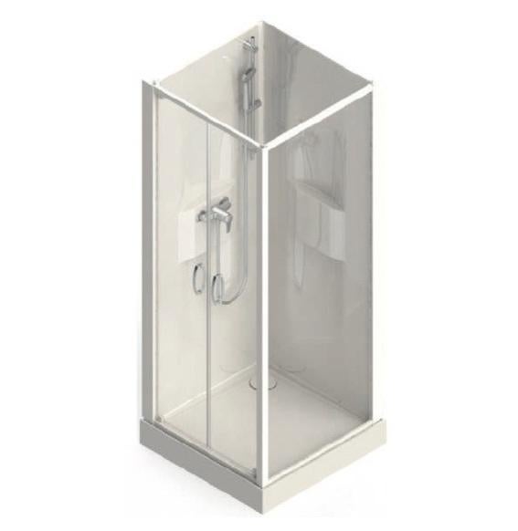 Cabine de douche d'angle H195 cm deux portes coulissantes en cristal Adry mat 6 mm
