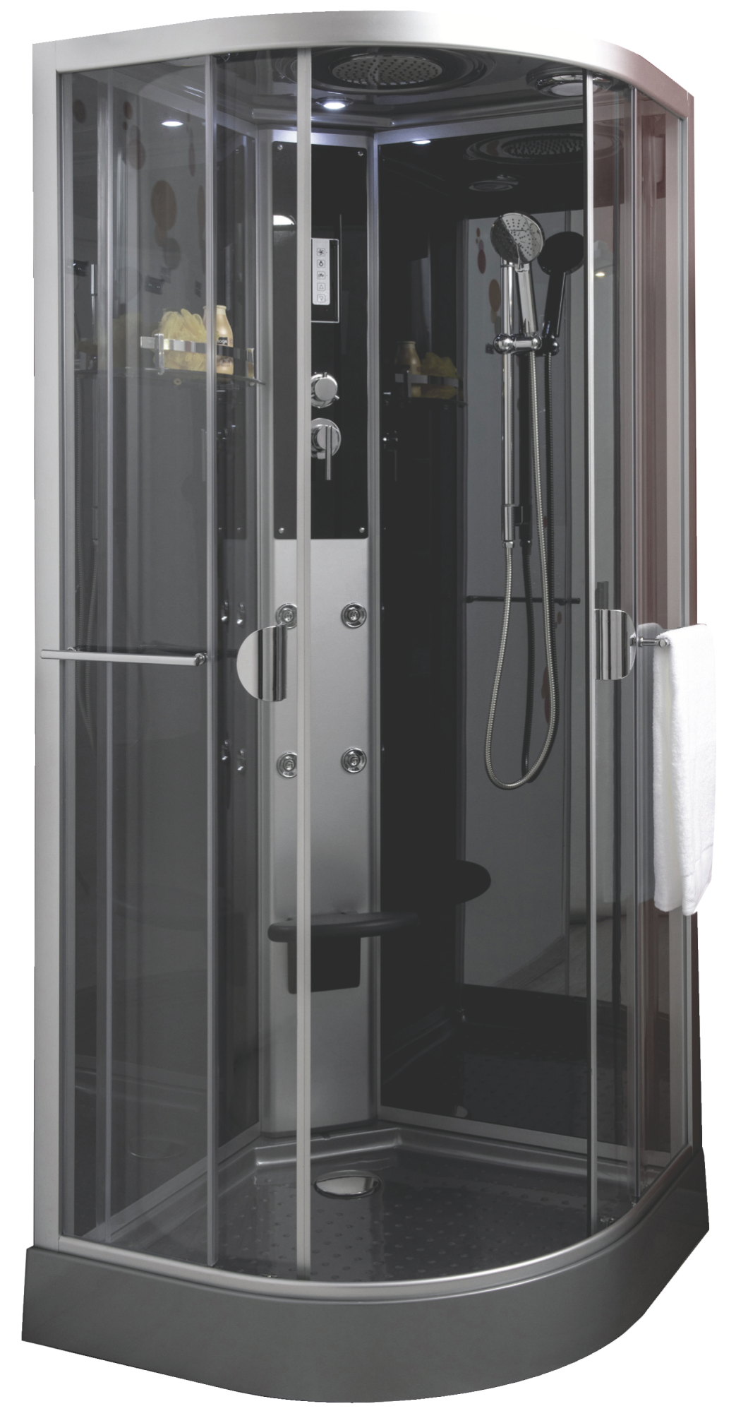 ONDEE Cabine hydromassante NED Sans silicone 1/4C 90cm Gris