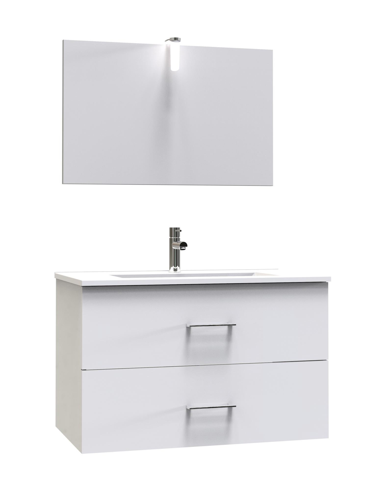 Meuble A Suspendre Palneca 80cm Blanc Laque Livre Monte Leroy Merlin