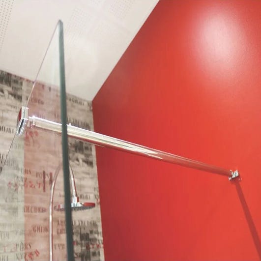 Barre de fixation murale simple pour paroi de douche à l'italienne