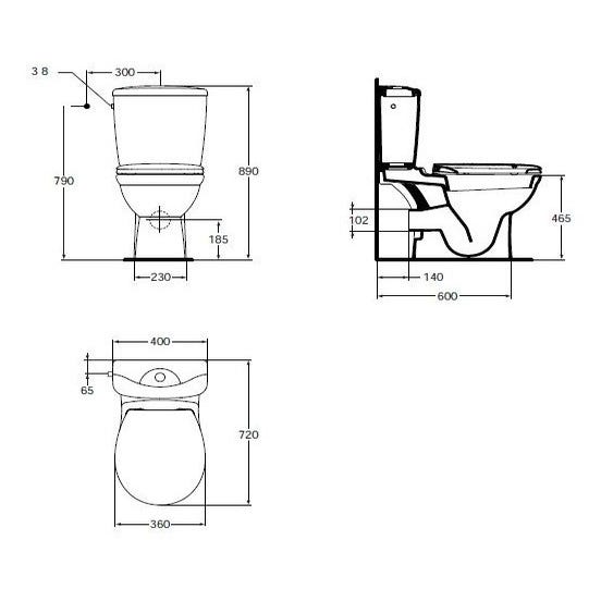 Réservoir indépendant WC, toutes dimensions