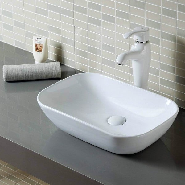 Lavandino bagno da appoggio 55x42cm bianco Soap