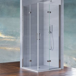 Porta doccia 83x185 cm vetro trasparente - regolabile da 83 a 86