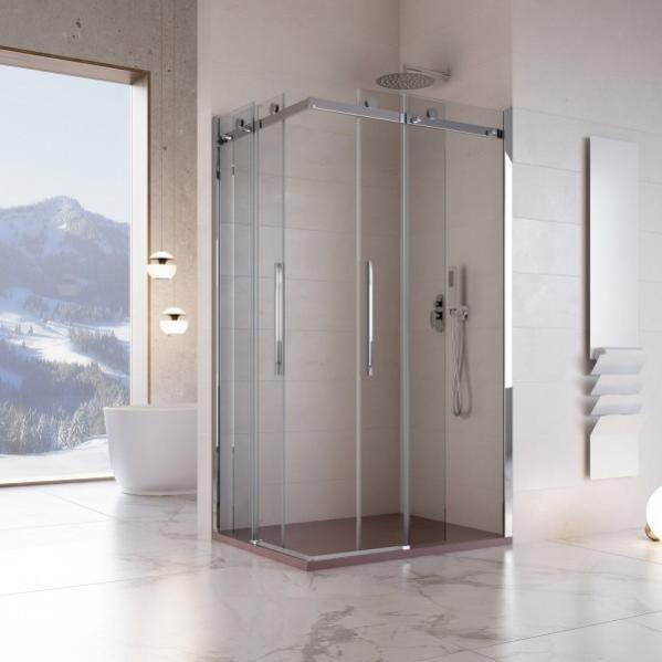 Box Doccia In PVC - 70x70 Cm, Altezza 170 Cm, Ingresso Angolare, Porta Pieghevole, Colore Bianco - Foto 5