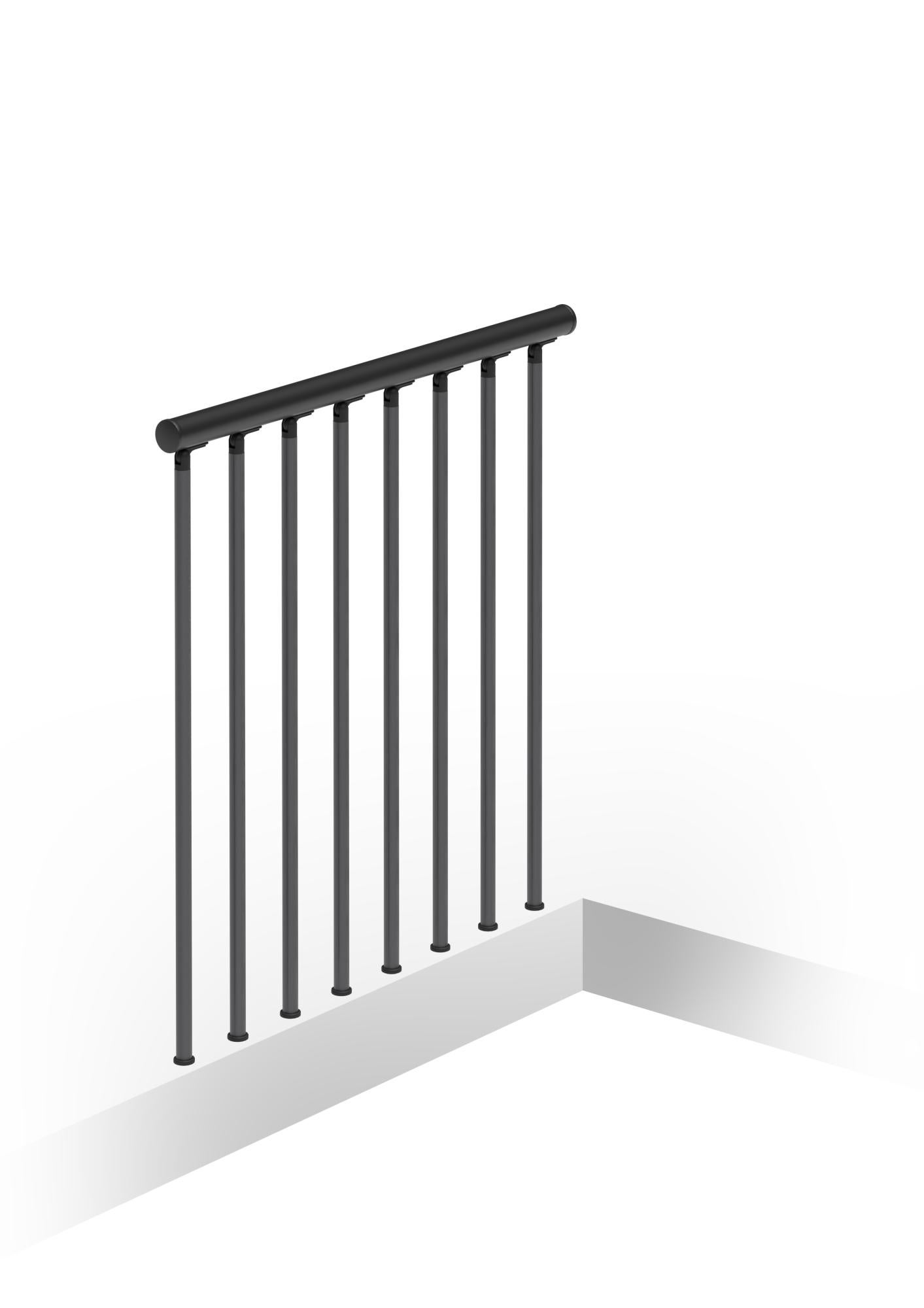 Kit balustrade en métal L.100 cm + Main courante PVC Noir GAMIA WOOD MISTERSTEP Leroy Merlin