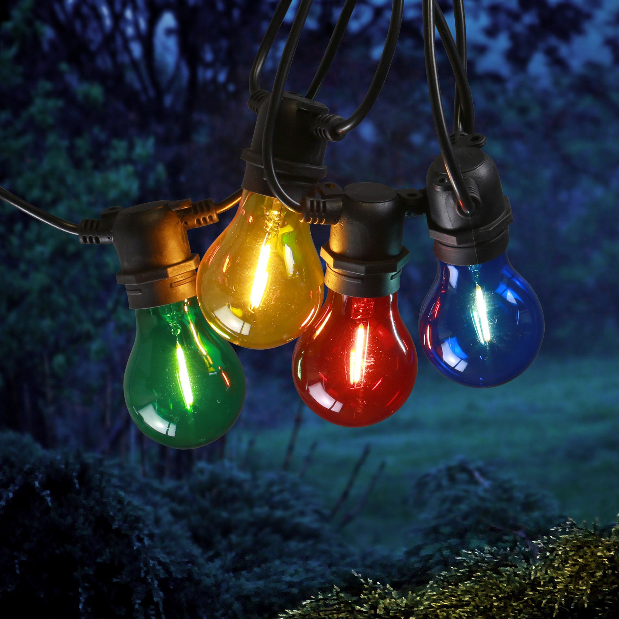 Guirlande Guinguette filament LED, 10 Ampoules 49Lm, L.4,5m Festilight
