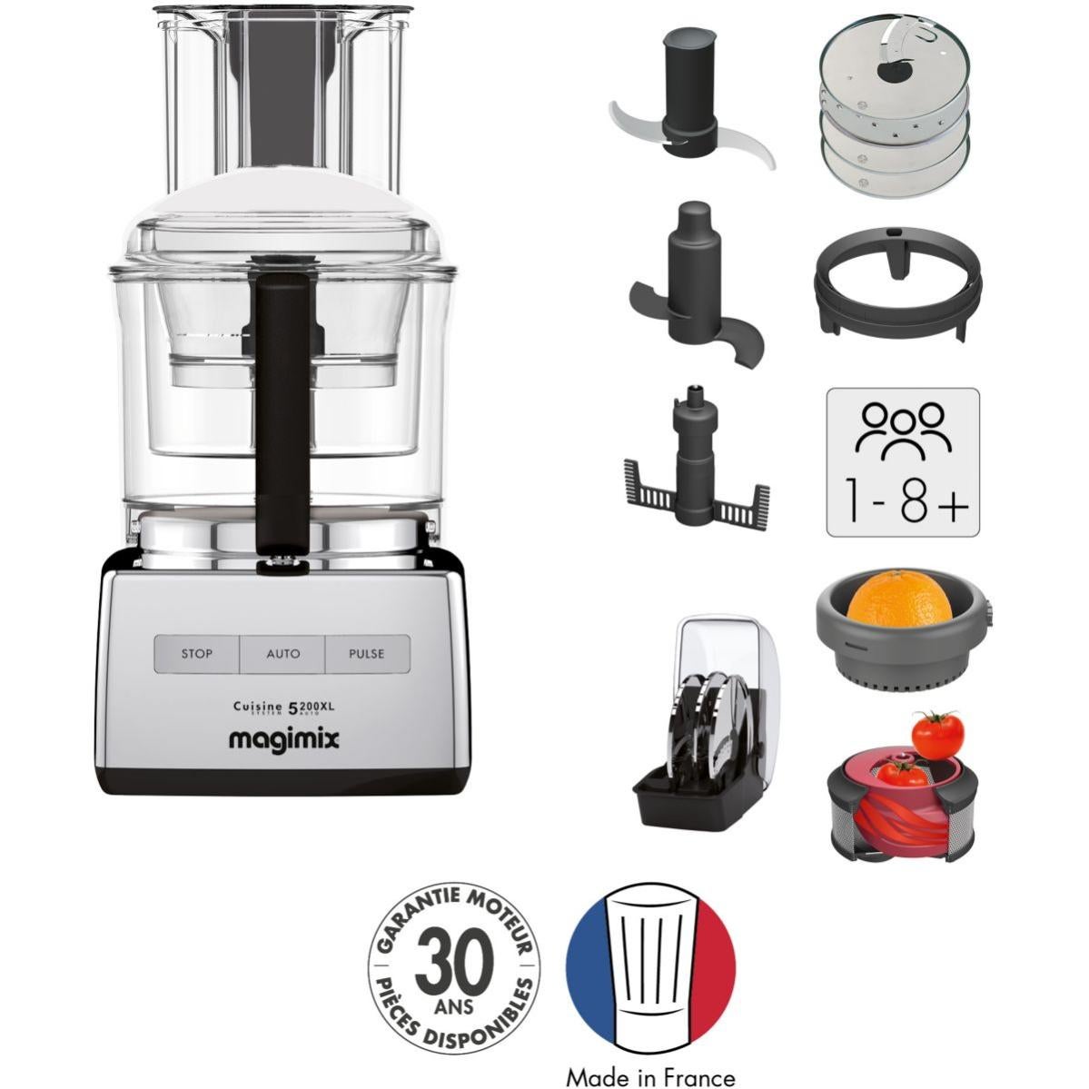 Robot multifonction MAGIMIX CS 5200 XL Premium Chrome Brillant Leroy