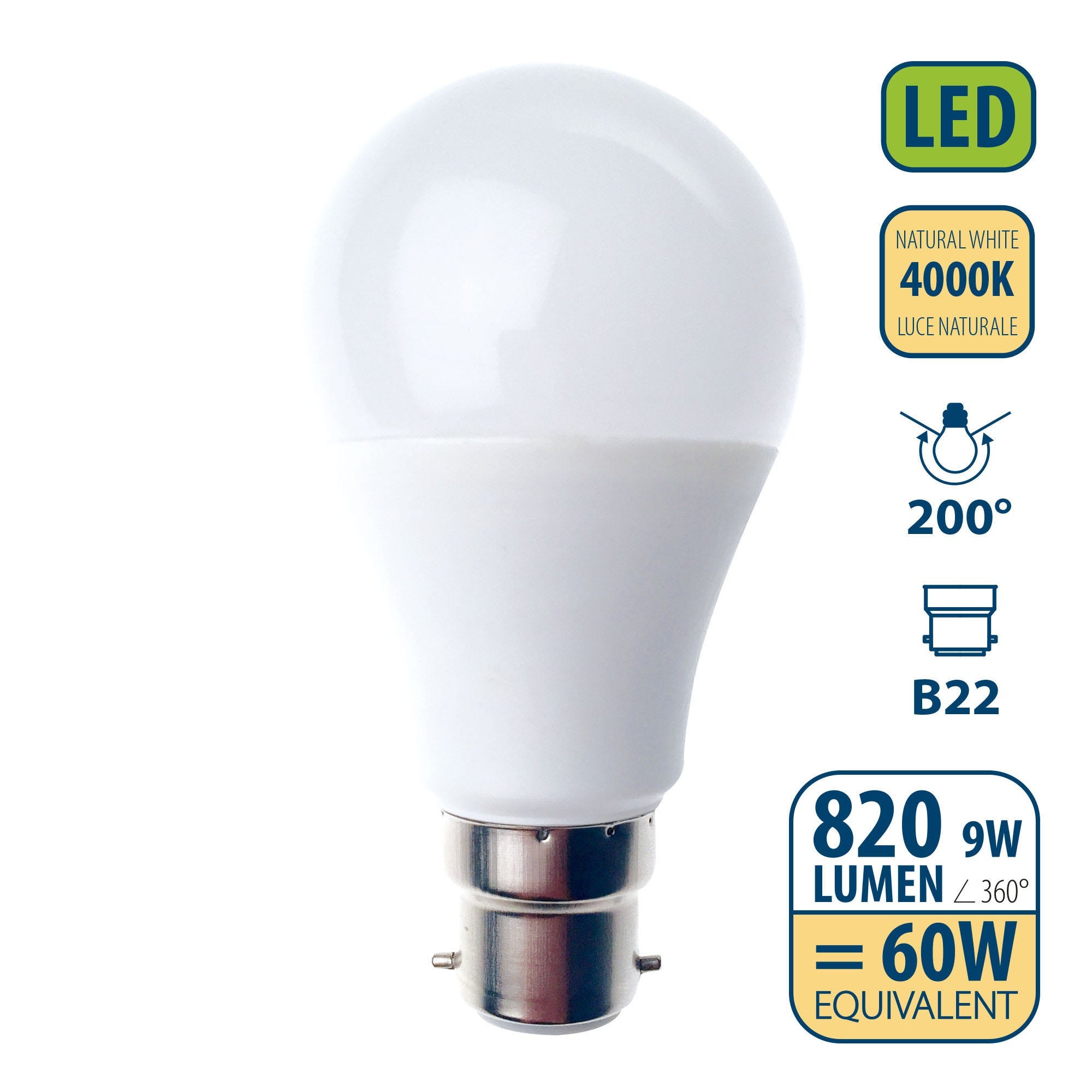 Ampoule LED SMD, standard A60, 15W / 1520lm, culot E27, 4000K