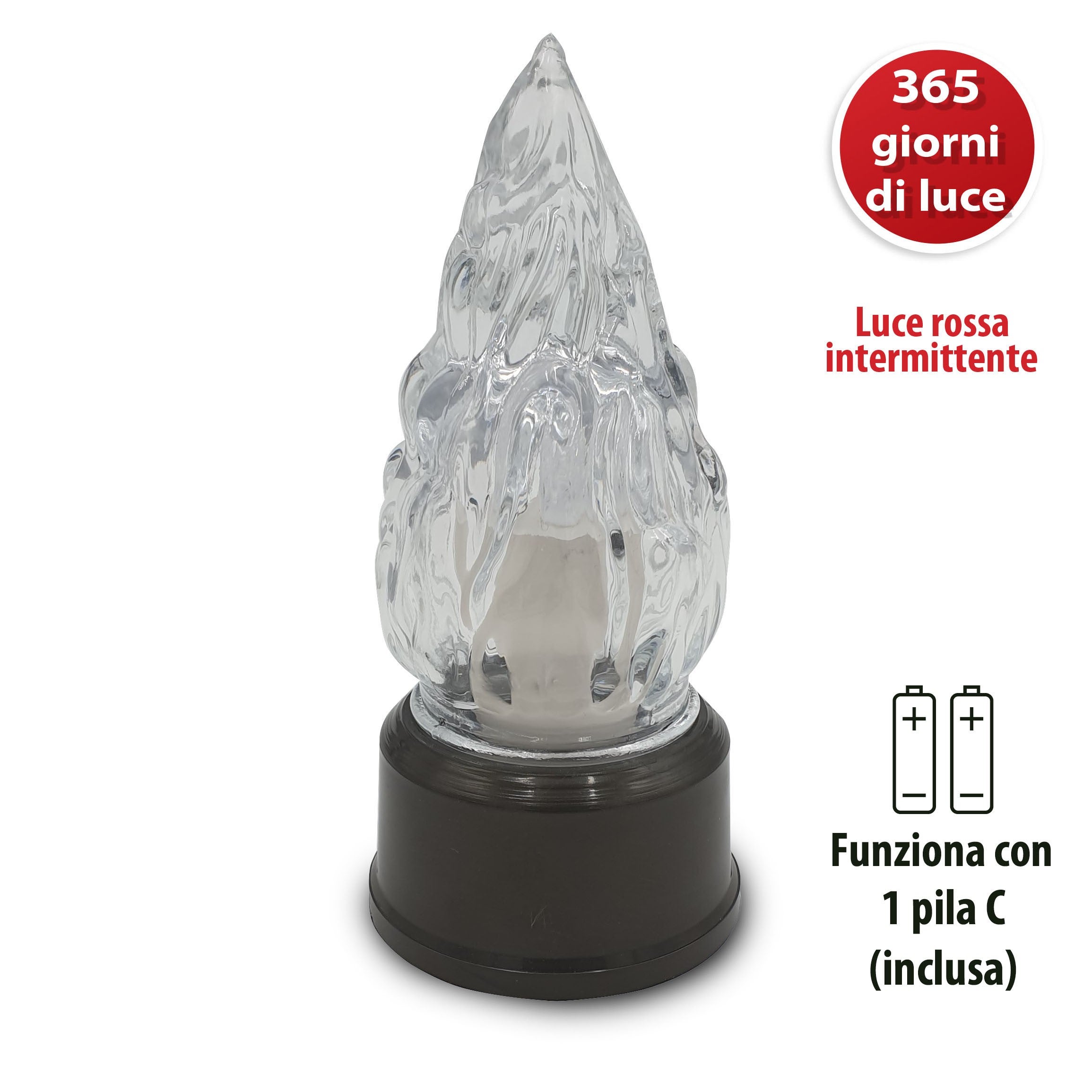 ETERNITY: lumino elettrico a led, Durata 365gg, luce intermittente rossa