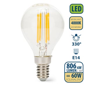 Ampoule LED E14 Filament 6W Équivalent 55W - Blanc Naturel 4500K