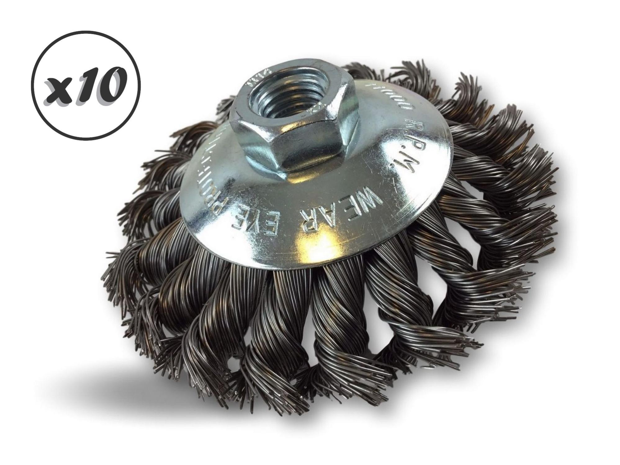 KBW Brosse conique avec fil d'acier ondulé Acier 0,3 100 x M14