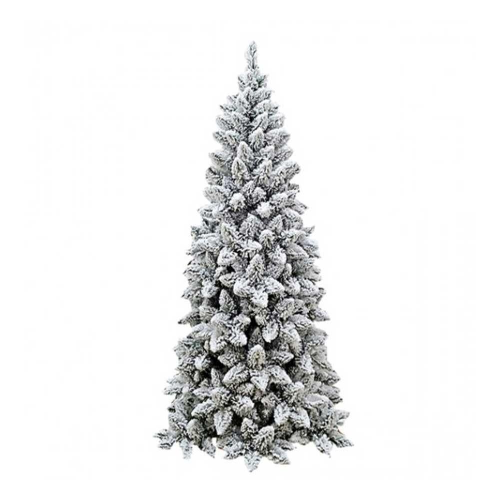 Albero Di Natale Innevato H.210 Cm Con Apertura Ad Ombrello